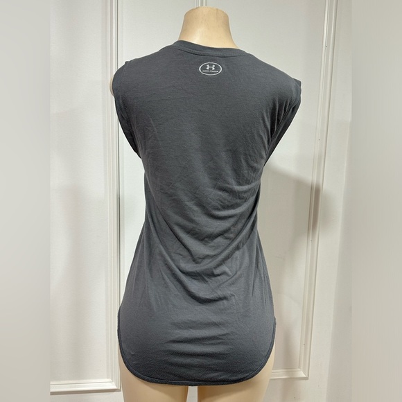 Under Armour muscle shirt, Grey color, with studded Underarmour logo on front. - Picture 3 of 5